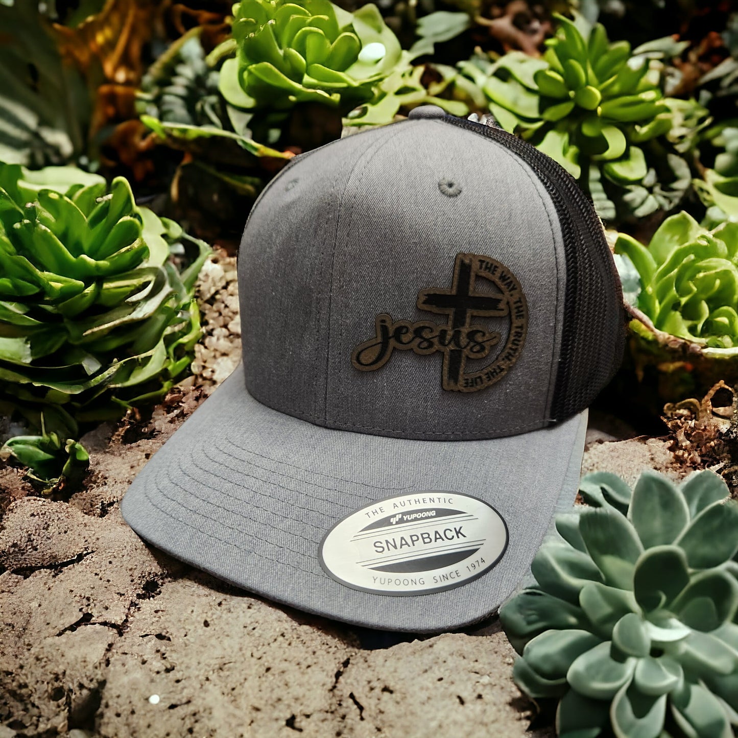 Custom Leather Patch Hats; Retro Classics Trucker Snapback