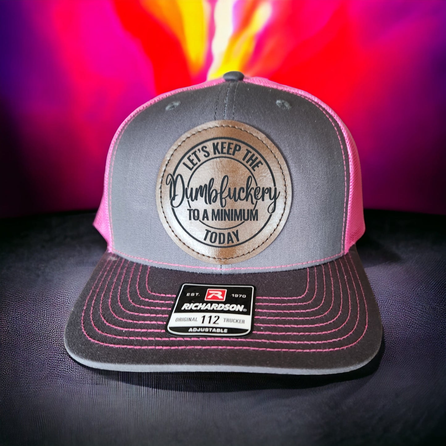 Custom Leather Patch Hats; Retro Classics Trucker Snapback